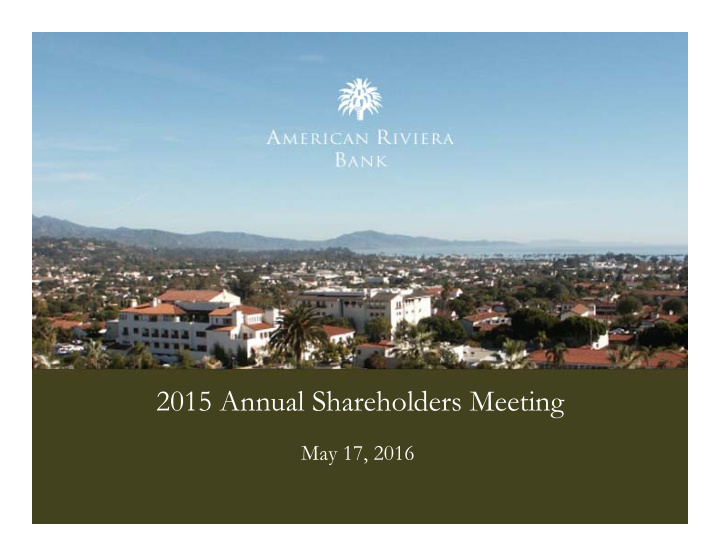 2015 annual shareholders meeting