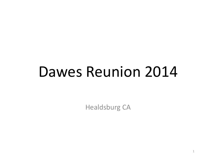 dawes reunion 2014