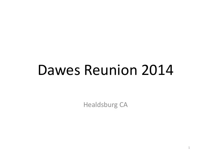 dawes reunion 2014