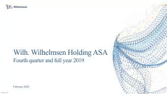 Wilh. Wilhelmsen Holding ASA  Fourth quarter and full year 2019  February 2020  Classified as