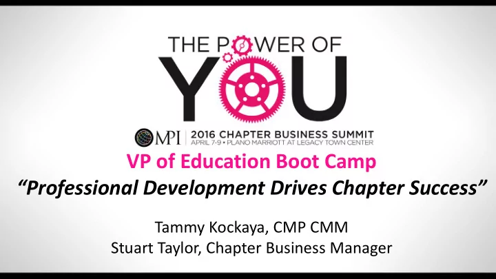 vp of education boot camp professional development drives