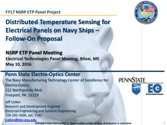 Distributed Temperature Sensing for Electrical Panels on Navy Ships   Follow-On Proposal  NSRP