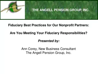 Fiduciary Best Practices for Our Nonprofit Partners:  Are You Meeting Your Fiduciary