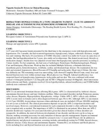 Vignette Session B: Errors in Clinical Reasoning  Moderators: Sumanta Chaudhuri, MD and Sadie