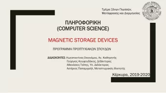 (COM  OMPU  PUTE  TER  R SCIENC  IENCE)  E)  MAGNETIC STORAGE DEVICES