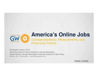 Americas Online Jobs  Conceptualizations, Measurements, and  Influencing Factors  Christopher
