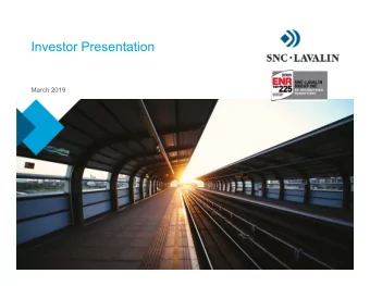 Investor Presentation  March 2019  Forward-looking statements  Reference in this