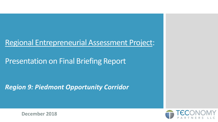 regional entrepreneurial assessment project presentation