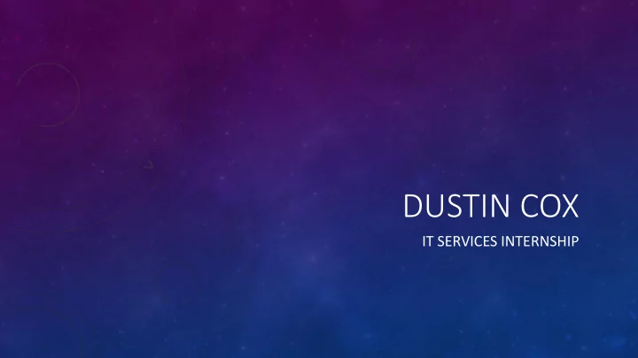 dustin cox