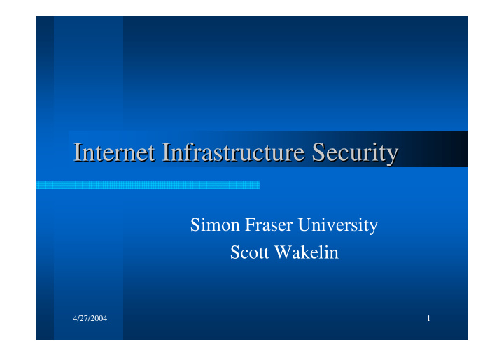 internet infrastructure security internet infrastructure