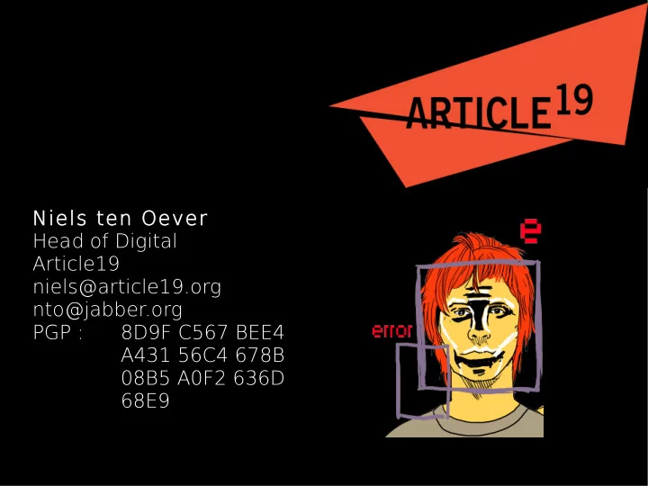niels ten oever head of digital article19 niels article19