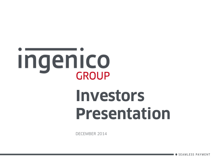 investors presentation