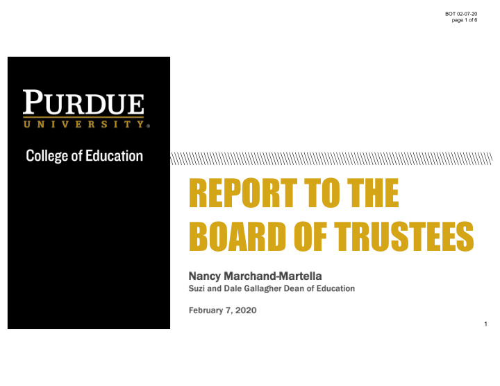 report to the board of trustees
