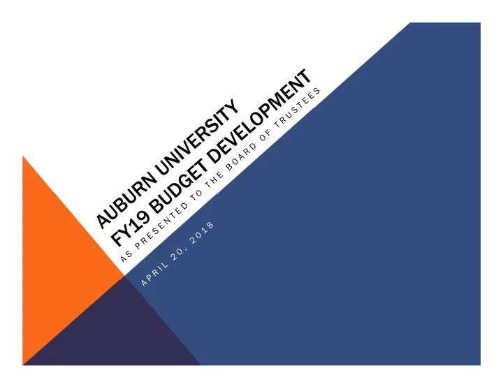 fy19 budget development