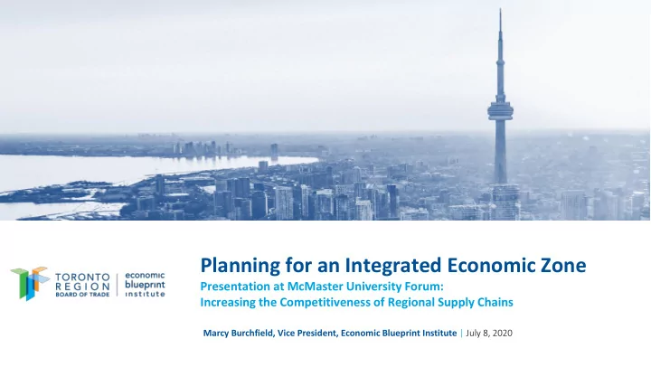 planning for an integrated economic zone