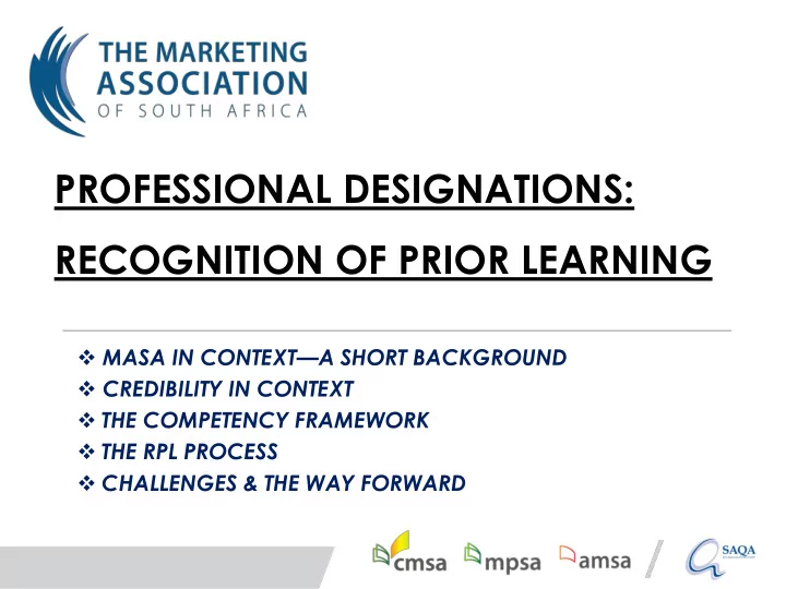 professional designations