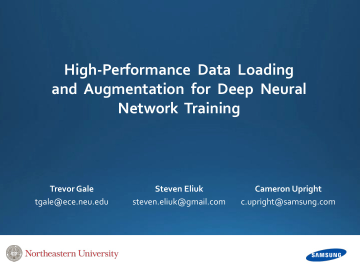 and augmentation for deep neural