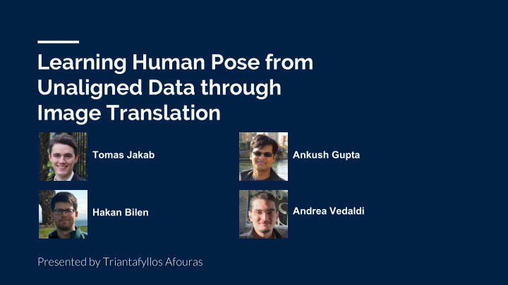 learning human pose from unaligned data through image