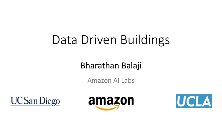 data driven buildings