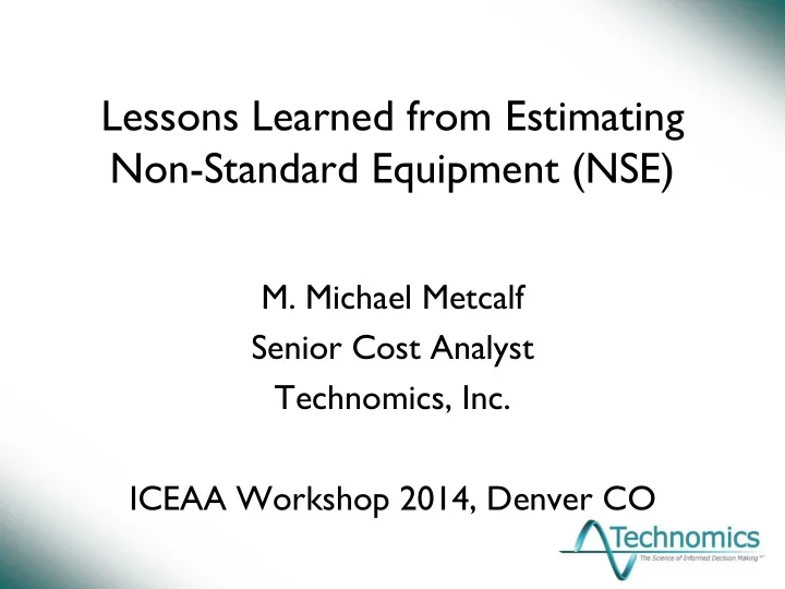 non standard equipment nse