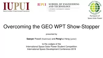 Overcoming the GEO WPT Show-Stopper  presented by Sawyer Powell ( freshman ) and Peng hui Heng (
