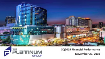 November 29, 2019  Disclaimer The information contained in this presentation is strictly