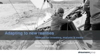 Adapting to new realities  Webcast for investors, analysts &amp; media  Guillaume Daniellot CEO