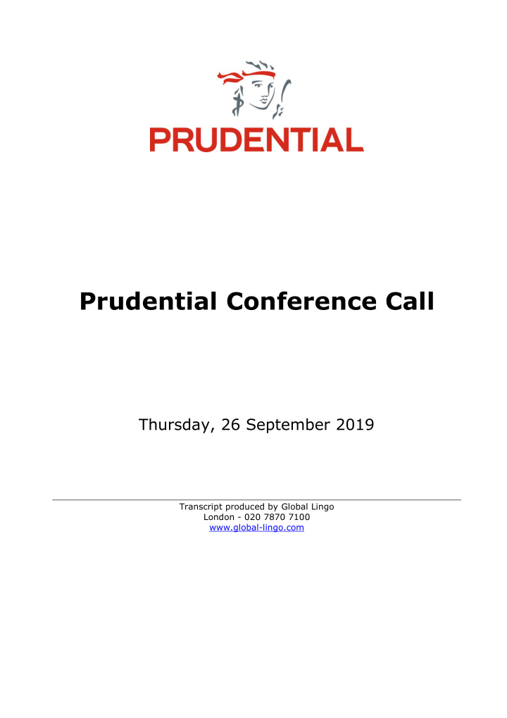 prudential conference call