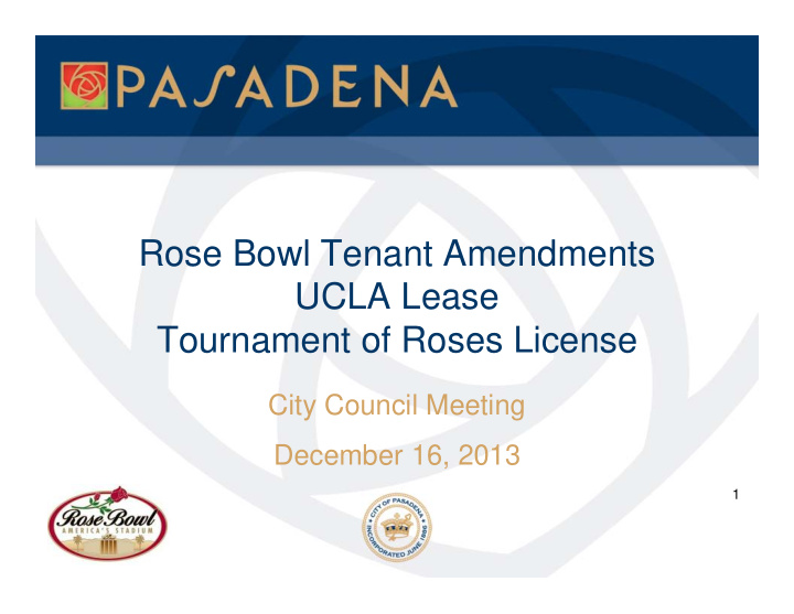 rose bowl tenant amendments ucla lease tournament of