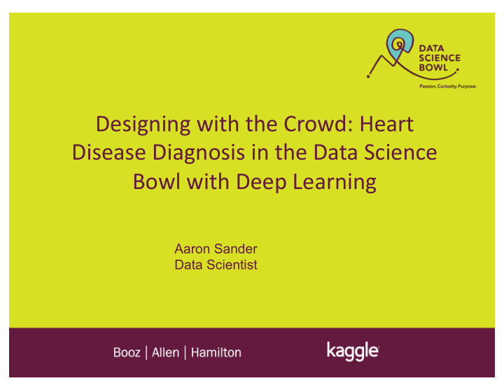 designing with the crowd heart disease diagnosis in the