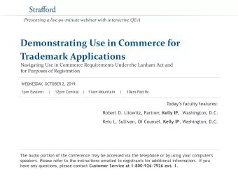 Trademark Applications  Navigating Use in Commerce Requirements Under the Lanham Act and  for