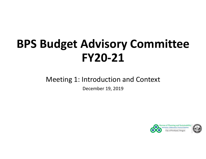 bps budget advisory committee fy20 21