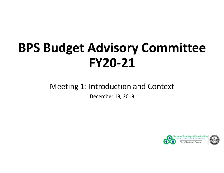 bps budget advisory committee fy20 21
