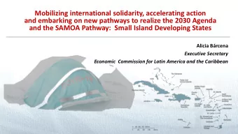 Mobilizing international solidarity, accelerating action  and embarking on new pathways to realize