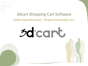 3dcart Shopping Cart Software  CODiE Award Nominees - Product Presentation v3.1  Who is 3DCart?