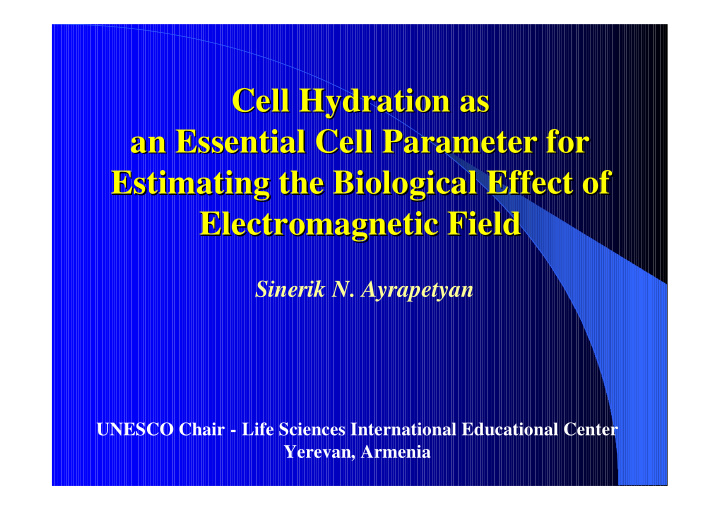 cell hydration as cell hydration as an essential cell
