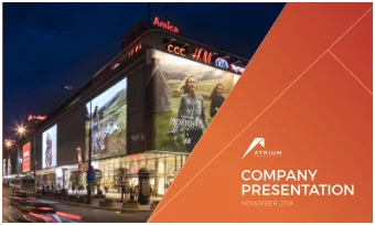 COMPANY  PRESENTATION  NOVEMBER 2019  CONTENT  Results highlights  3  Company overview, CE as an