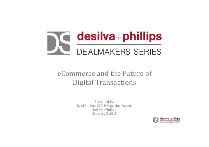 ecommerce and the future of digital transactions