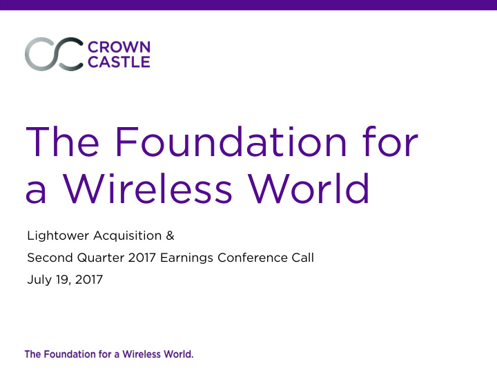 the foundation for a wireless world