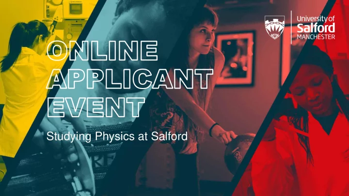 studying physics at salford prof ian morrison head of