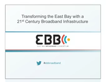 Transforming the East Bay with a 21 st Century Broadband Infrastructure  #ebbroadband  About the