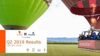 Q2 2019 Results July 26 th , 2019 | Disclaimer  This presentation (the &quot;Presentation&quot;)