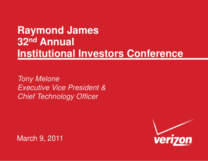 raymond james 32 nd annual institutional investors