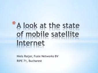 *  Niels Raijer, Fusix Networks BV  RIPE 71, Bucharest * Owner &amp; chief architect @ Fusix