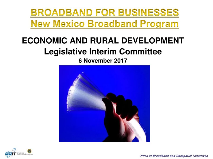 economic and rural development legislative interim