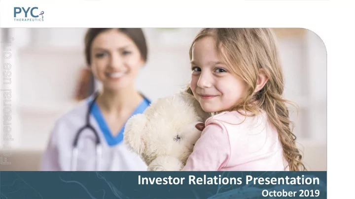 investor relations presentation