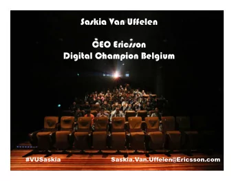 Saskia Van Uffelen  CEO Ericsson  Digital Champion Belgium  #VUSaskia