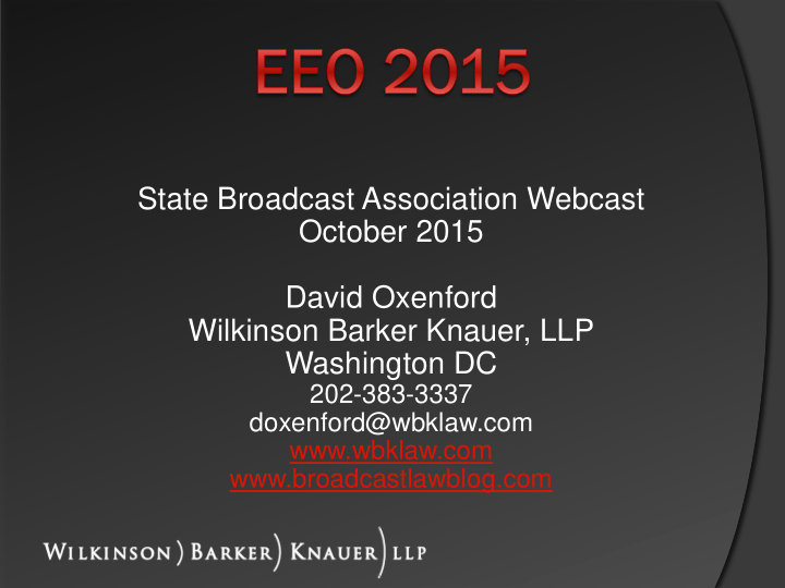 state broadcast association webcast october 2015 david