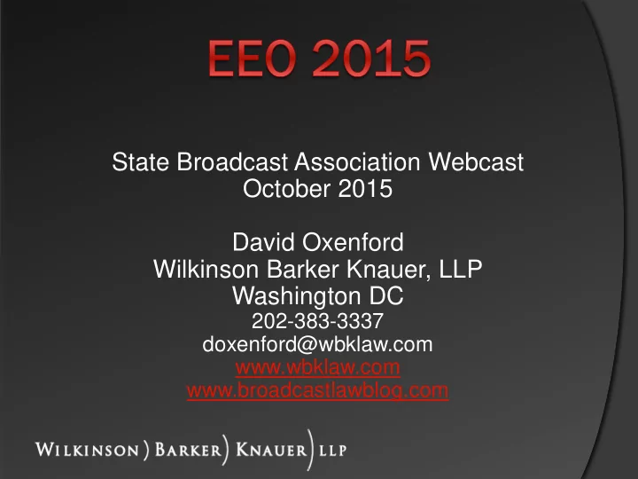 state broadcast association webcast october 2015 david