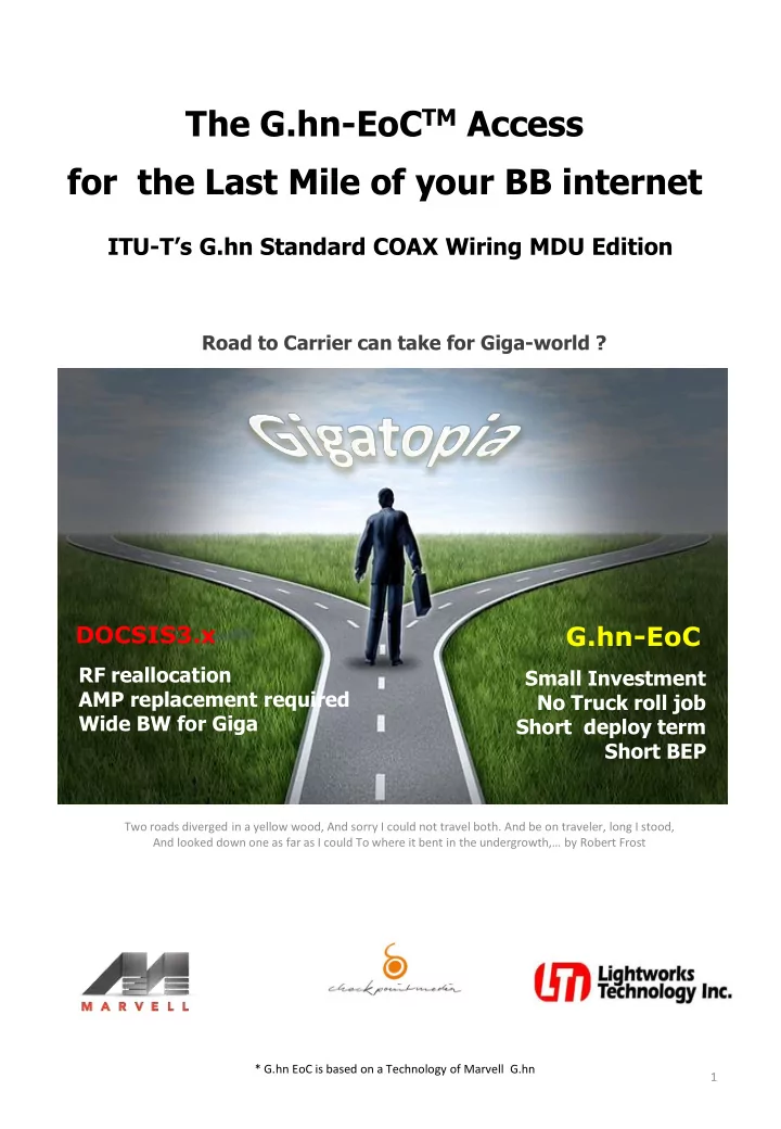 the g hn eoc tm access for the last mile of your bb